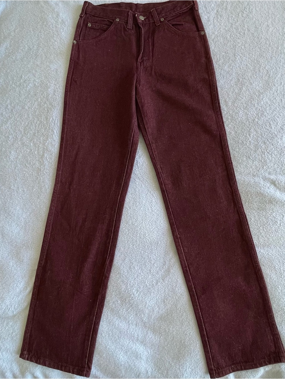 Dickies Women's Straight Leg Jeans in Burgundy Wine